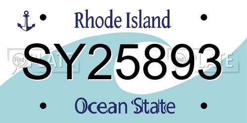 SY25893 Rhode Island License Plate