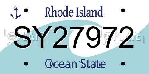 SY27972 Rhode Island License Plate