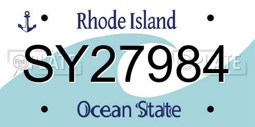 SY27984 Rhode Island License Plate