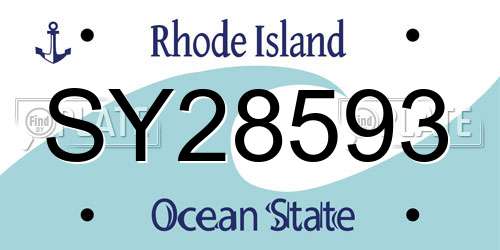 SY28593 Rhode Island License Plate