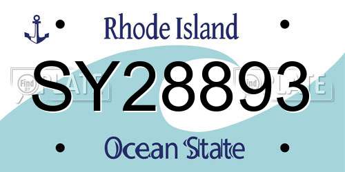 SY28893 Rhode Island License Plate