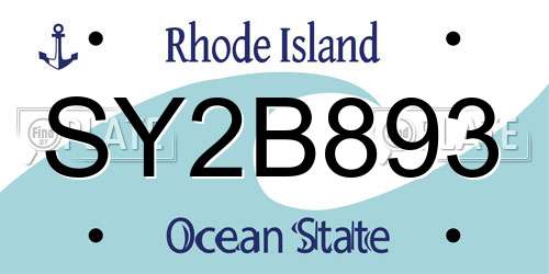 SY2B893 Rhode Island License Plate