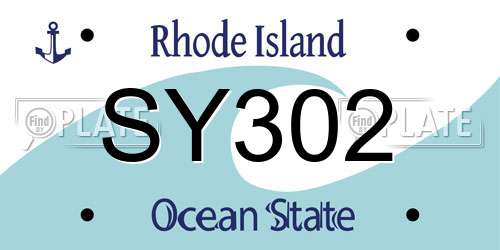 SY302 Rhode Island License Plate