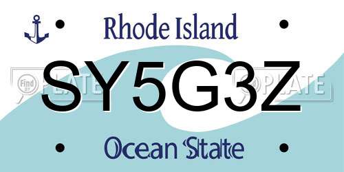 SY5G3Z Rhode Island License Plate