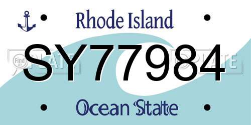 SY77984 Rhode Island License Plate