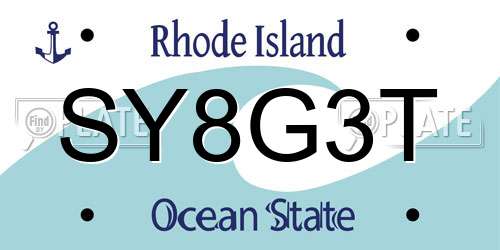 SY8G3T Rhode Island License Plate
