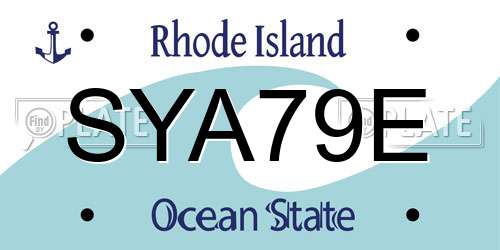 SYA79E Rhode Island License Plate
