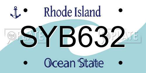 SYB632 Rhode Island License Plate