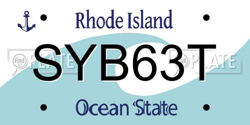 SYB63T Rhode Island License Plate