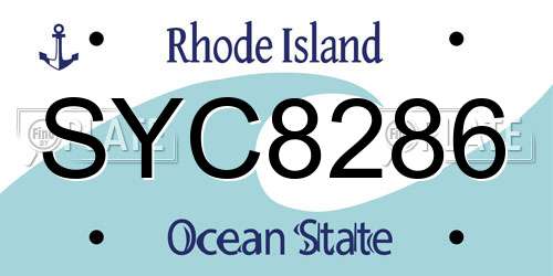 SYC8286 Rhode Island License Plate