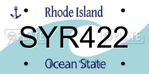 SYR422 Rhode Island License Plate