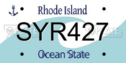 SYR427 Rhode Island License Plate