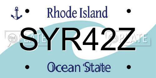 SYR42Z Rhode Island License Plate