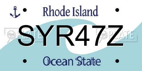 SYR47Z Rhode Island License Plate