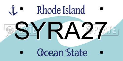 SYRA27 Rhode Island License Plate