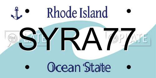 SYRA77 Rhode Island License Plate