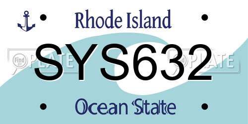SYS632 Rhode Island License Plate