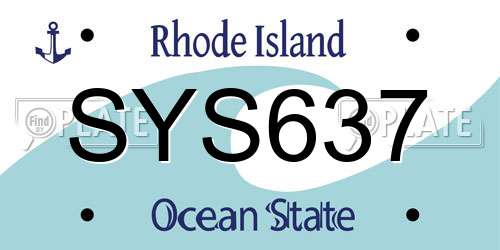 SYS637 Rhode Island License Plate