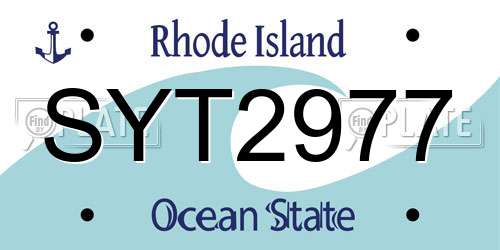 SYT2977 Rhode Island License Plate
