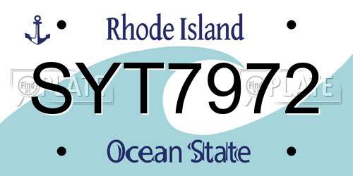 SYT7972 Rhode Island License Plate