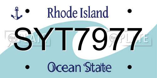 SYT7977 Rhode Island License Plate