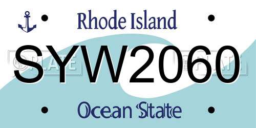 SYW2060 Rhode Island License Plate