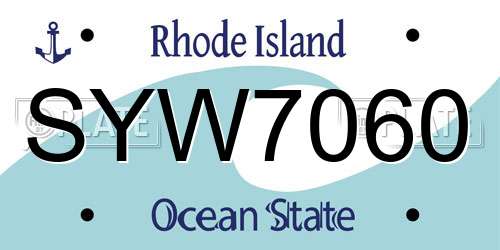 SYW7060 Rhode Island License Plate