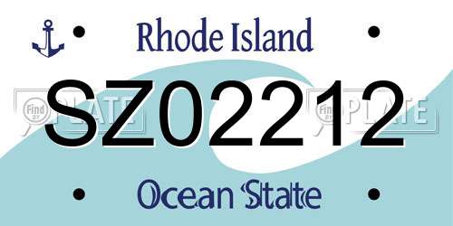 SZ02212 Rhode Island License Plate