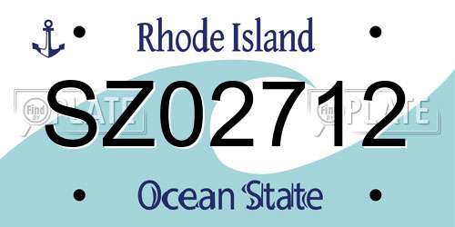 SZ02712 Rhode Island License Plate