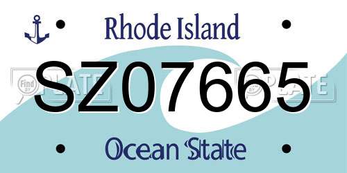 SZ07665 Rhode Island License Plate