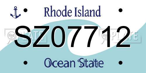 SZ07712 Rhode Island License Plate