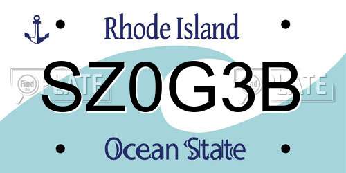 SZ0G3B Rhode Island License Plate