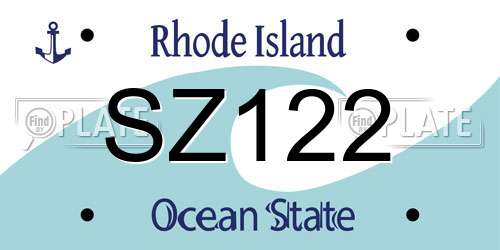 SZ122 Rhode Island License Plate