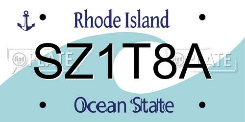 SZ1T8A Rhode Island License Plate