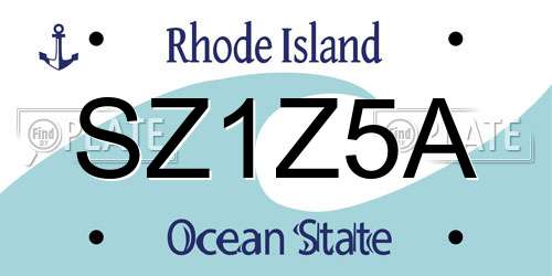 SZ1Z5A Rhode Island License Plate