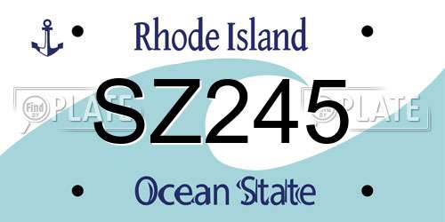 SZ245 Rhode Island License Plate