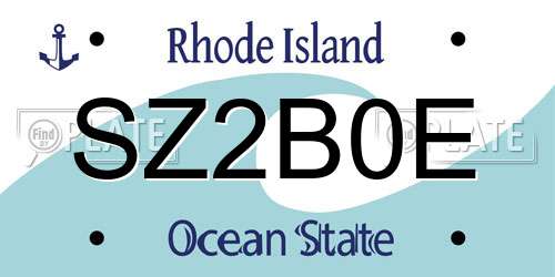 SZ2B0E Rhode Island License Plate