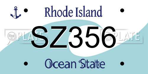 SZ356 Rhode Island License Plate
