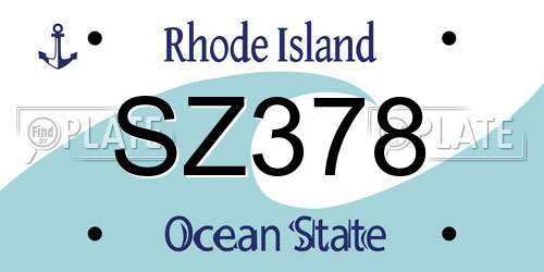 SZ378 Rhode Island License Plate
