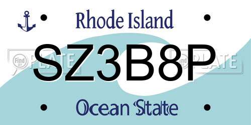 SZ3B8P Rhode Island License Plate