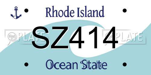 SZ414 Rhode Island License Plate