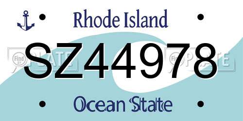 SZ44978 Rhode Island License Plate