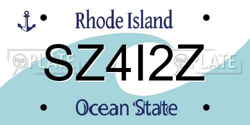 SZ4I2Z Rhode Island License Plate