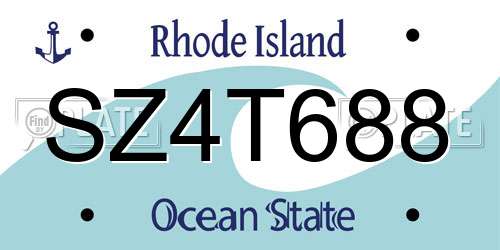 SZ4T688 Rhode Island License Plate