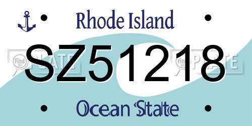 SZ51218 Rhode Island License Plate