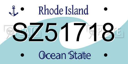 SZ51718 Rhode Island License Plate