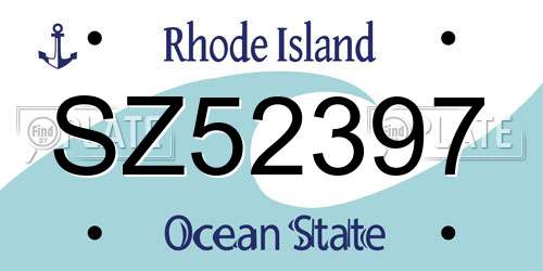 SZ52397 Rhode Island License Plate