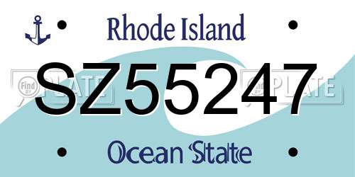 SZ55247 Rhode Island License Plate
