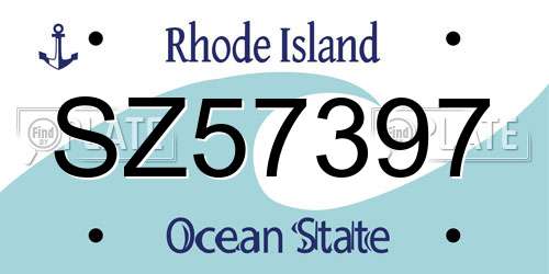SZ57397 Rhode Island License Plate