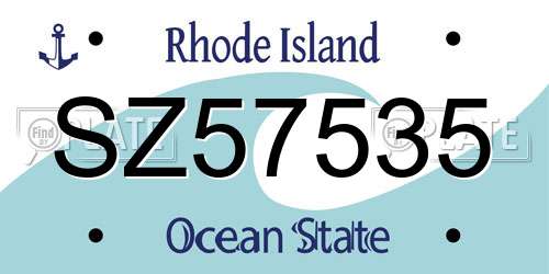 SZ57535 Rhode Island License Plate